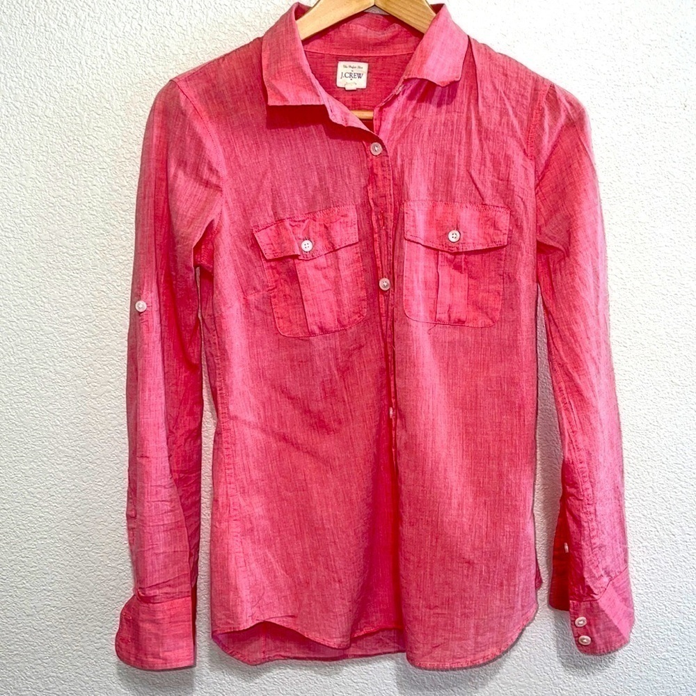 J. Crew Woman Rosy Pink Button Shirt Size XS